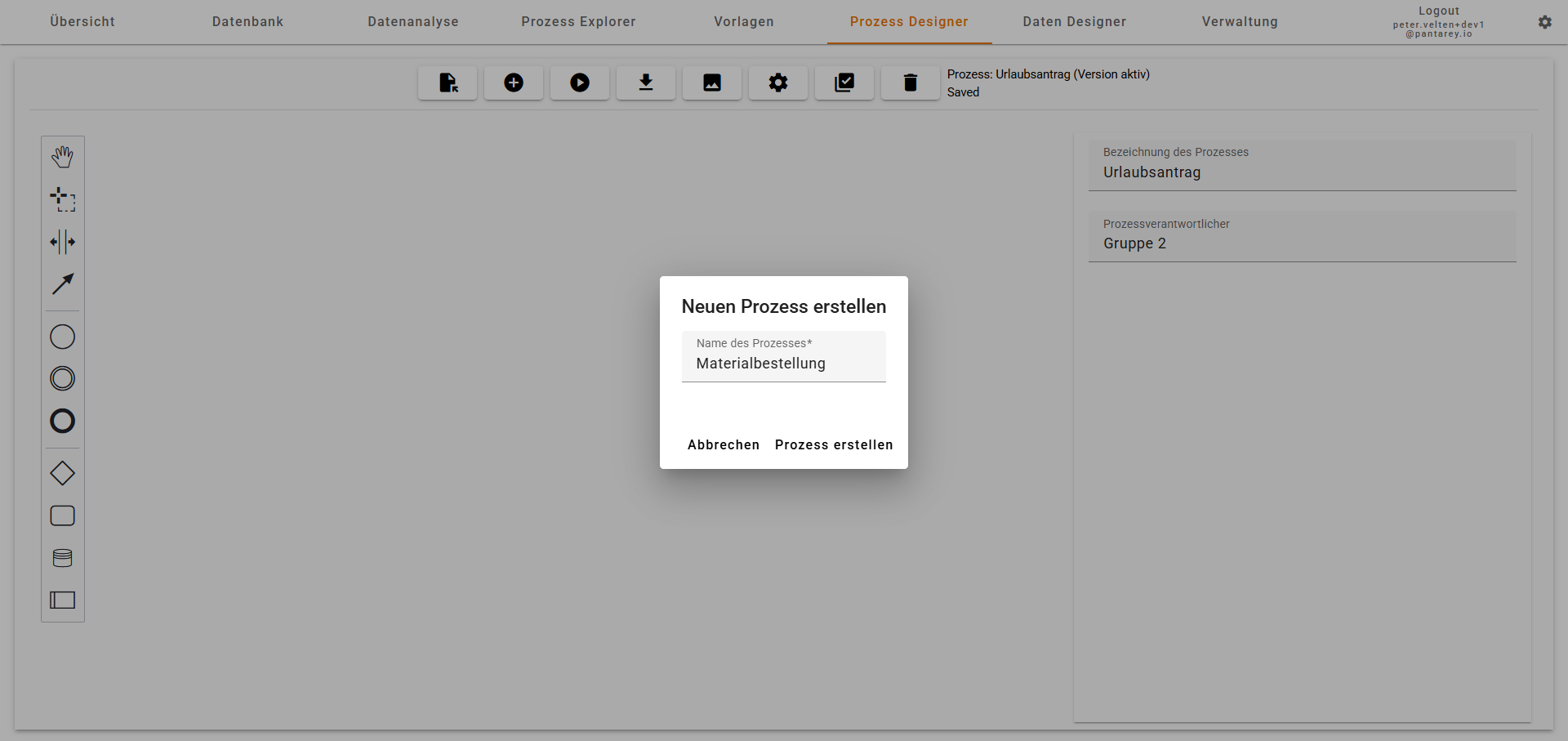 Neuen Prozess anlegen