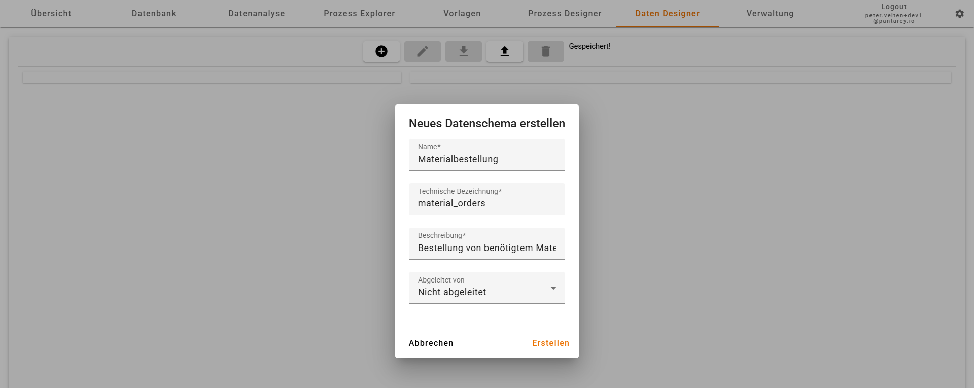 Datenschema erstellen