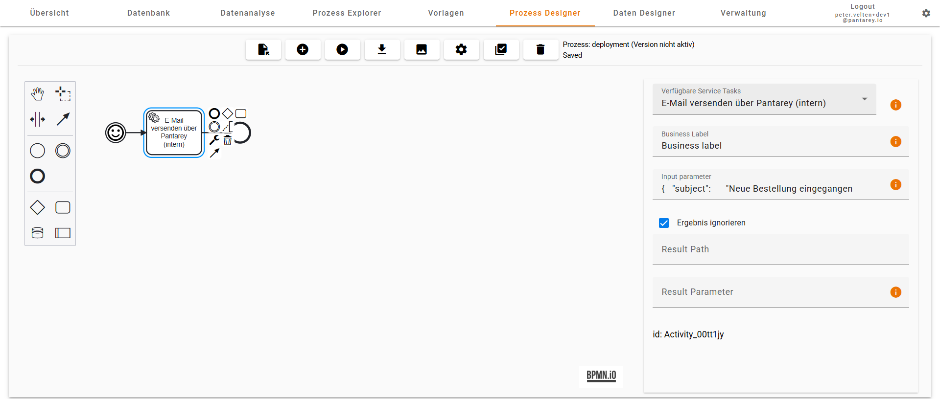 Service-Task Einstellungen