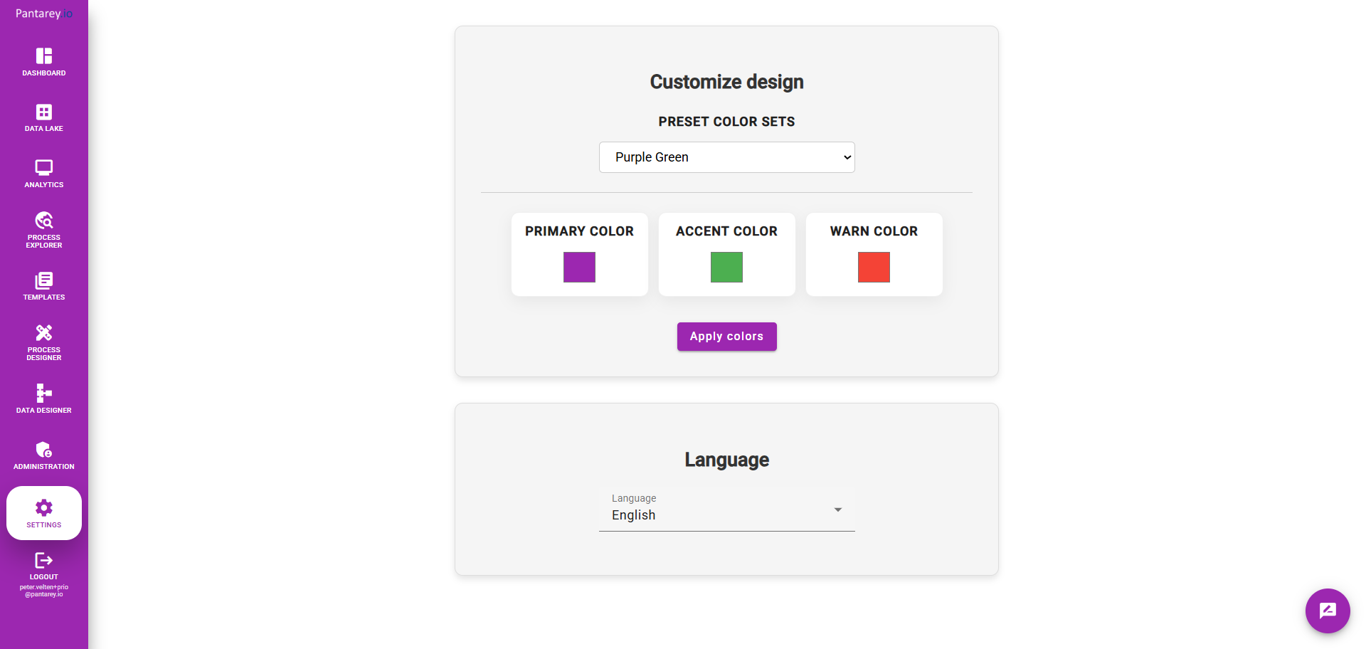 Sprache und Design können auf die Bedürfnisse des Anwenders angepasst werden.