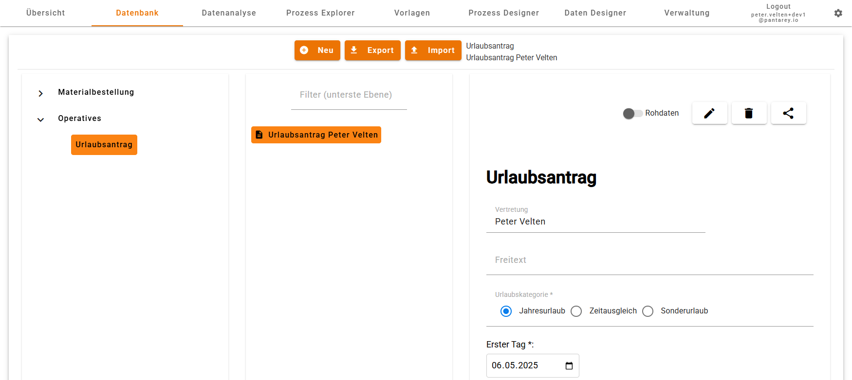 Datenbank Übersicht